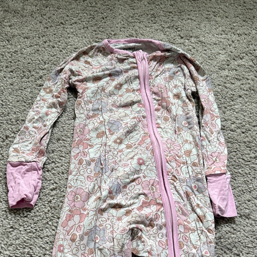Caden Lane Pink Floral Kids Pajamas
